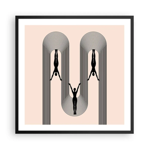 Affisch i svart ram - Upp och ner - 60x60 cm