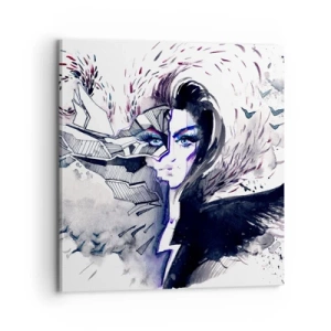 Canvastavla - Bild på duk - Demonisk och vacker - 70x70 cm