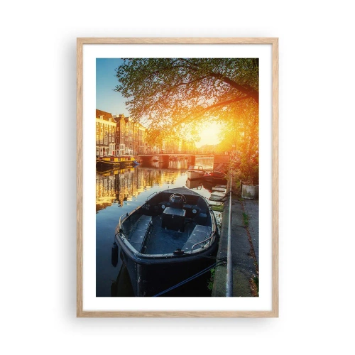 Affisch i ram av ljusek - En morgon i Amsterdam - 50x70 cm
