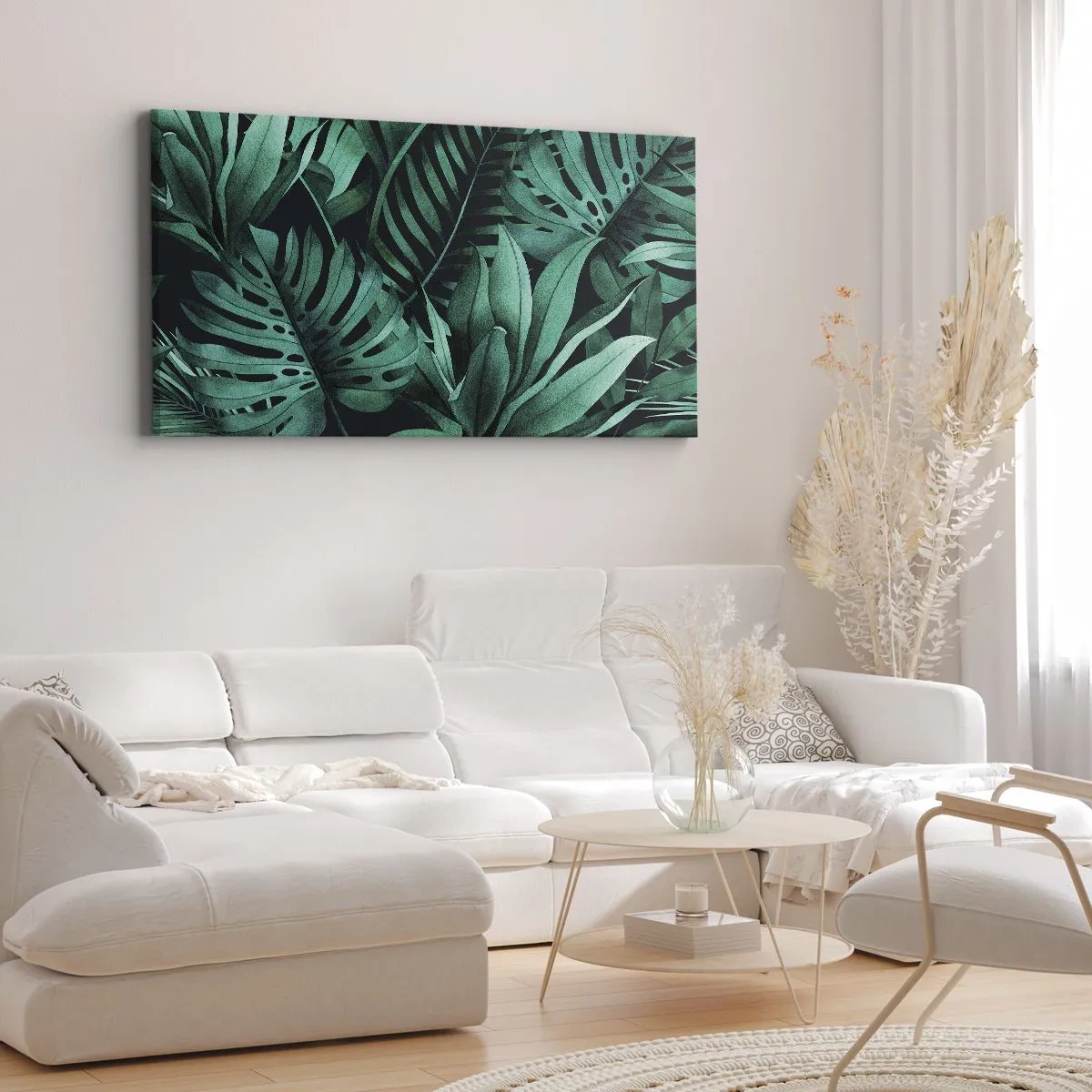 Canvastavla - Bild på duk - Tropiska grönskans djup - 100x40 cm