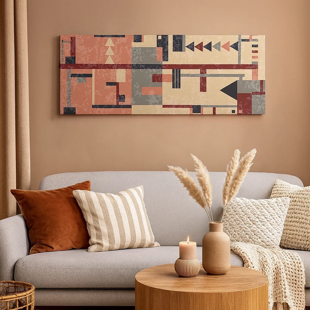 Canvastavla - Bild på duk - Kombination av vertikala och horisontella element - 30x30 cm