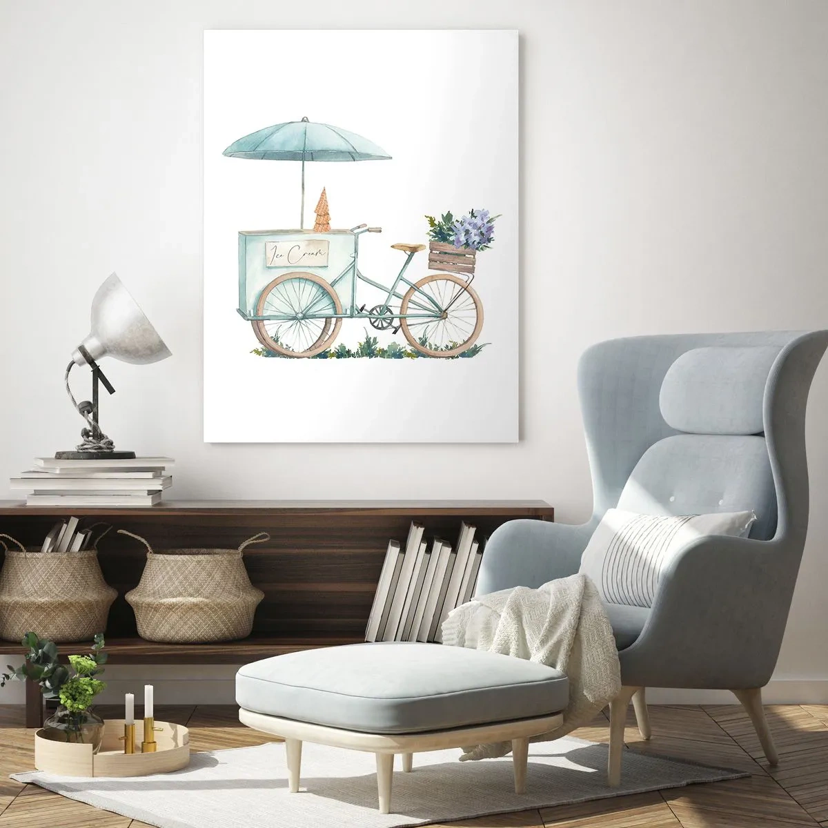 Glastavla - Bild på glas - Sött minne av sommaren - 50x70 cm