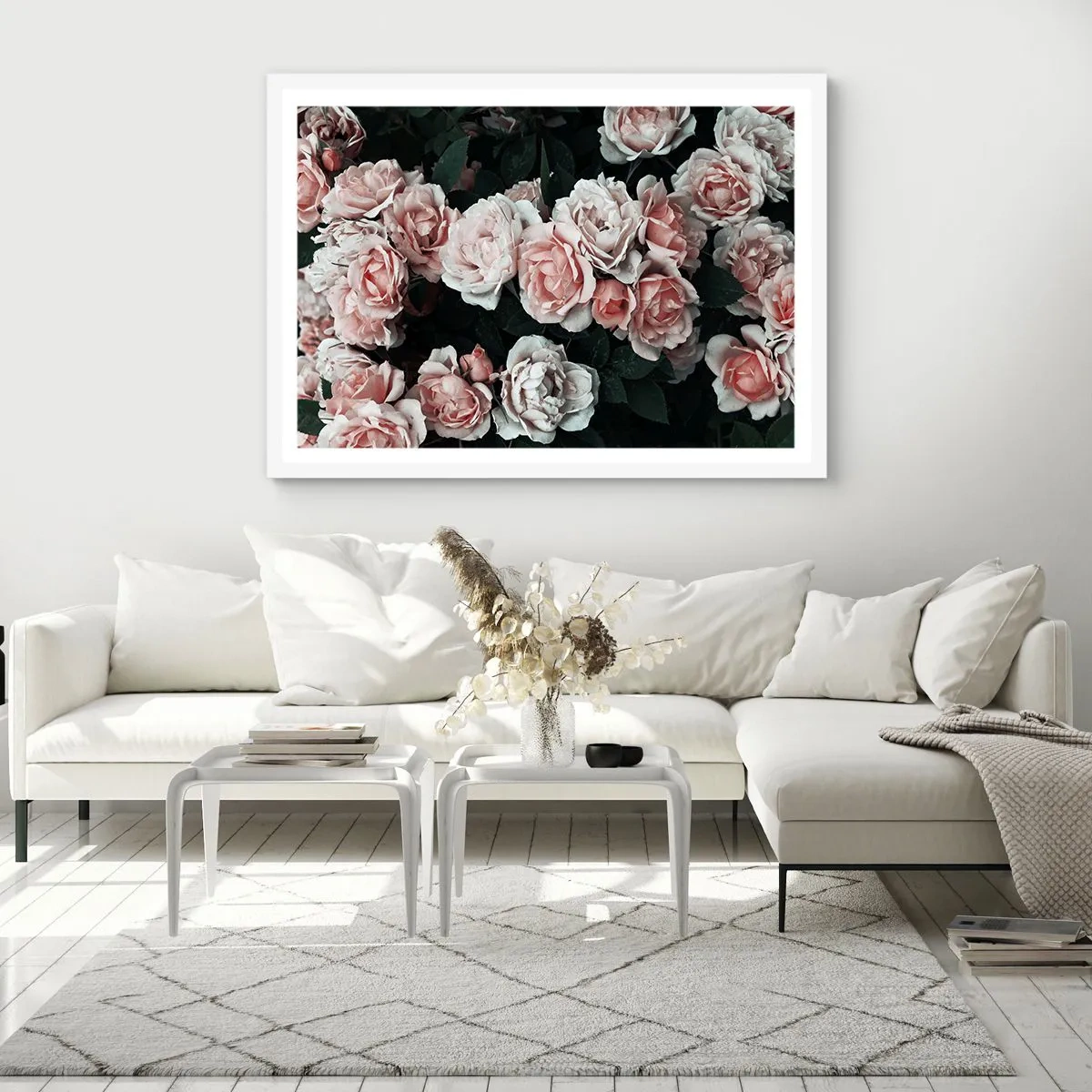 Affisch i vit ram - Rosansamble - 100x70 cm