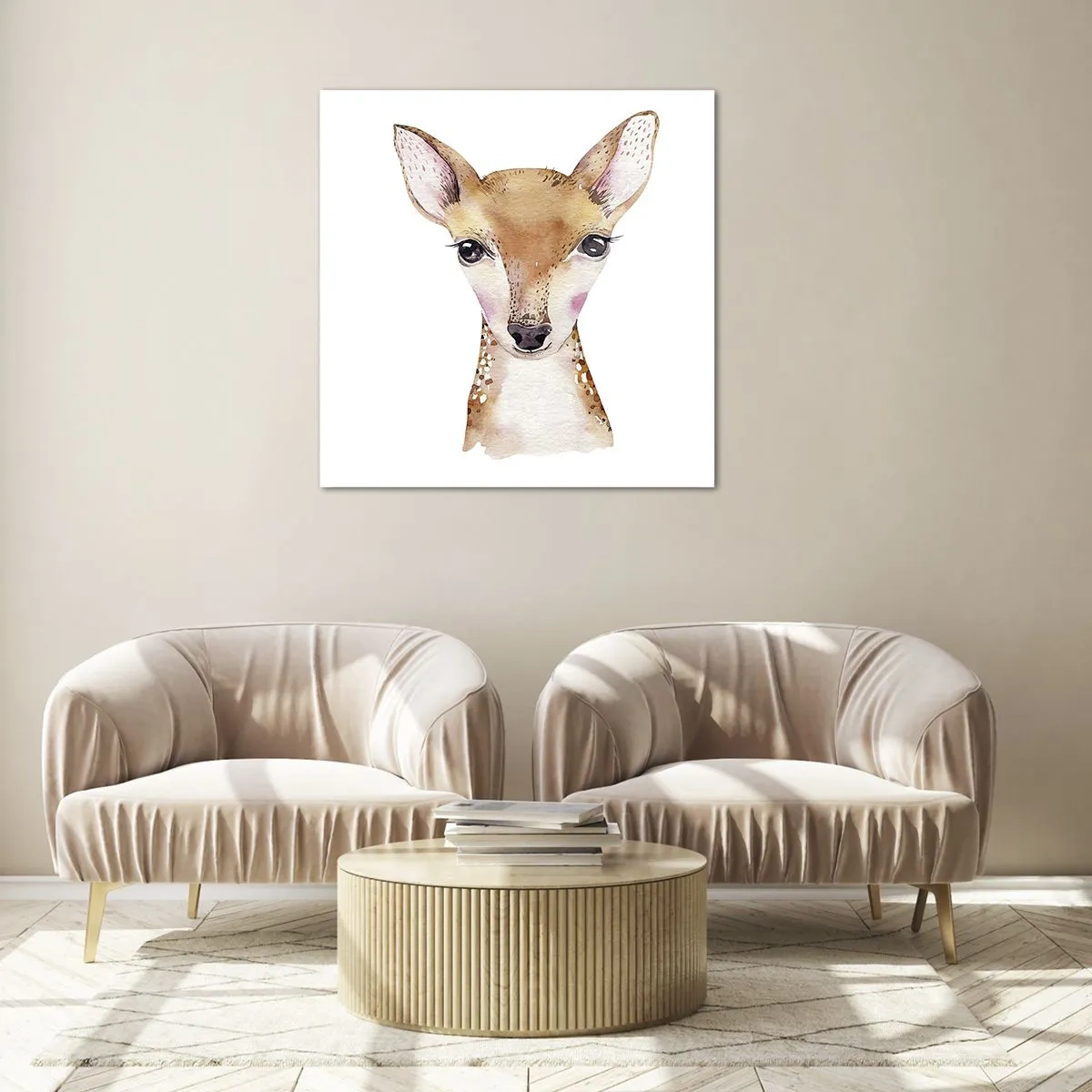 Glastavla - Bild på glas - Oskuldens natur - 70x70 cm