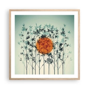 Affisch i ram av ljusek - Japansk sol - 60x60 cm