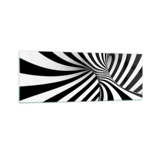 Glastavla - Bild på glas - Komposition: dansande rum - 140x50 cm