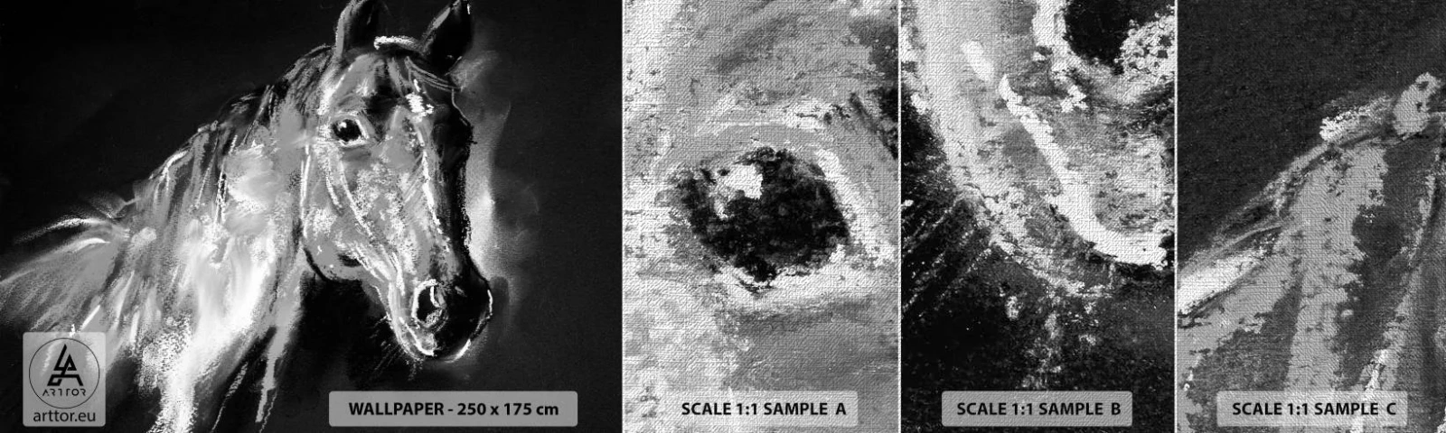 Provbit av fototapet Premium Canvas - Ädelskälens glitter - Djur, Häst, märr - 100x30 cm