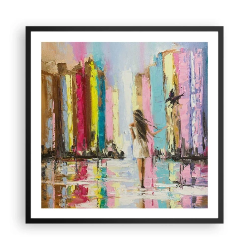 Affisch i svart ram - Kom med mig - 60x60 cm