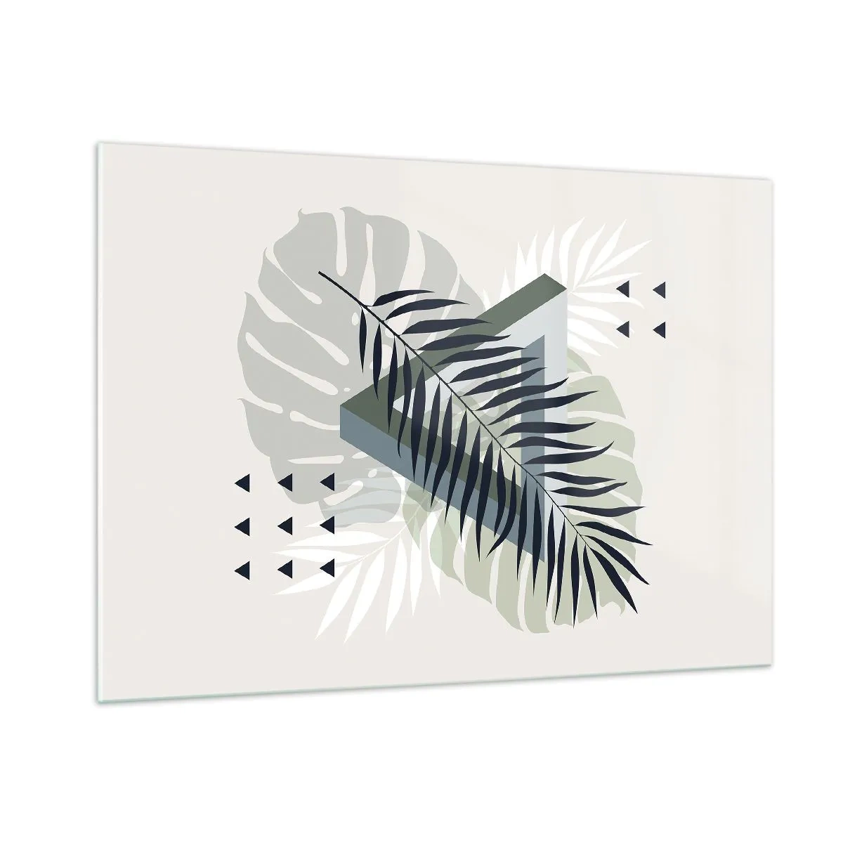 Glastavla - Bild på glas - Natur och geometri – två ordningar? - 100x70 cm