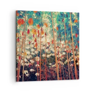 Canvastavla - Bild på duk - Lövbladens hemlighetsfulla liv - 60x60 cm