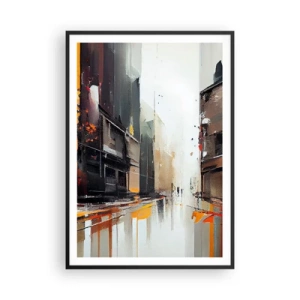 Affisch i svart ram - Regnig dag - 70x100 cm