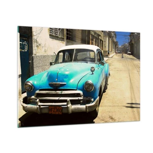 Glastavla - Bild på glas - Evviva Cuba! - 100x70 cm