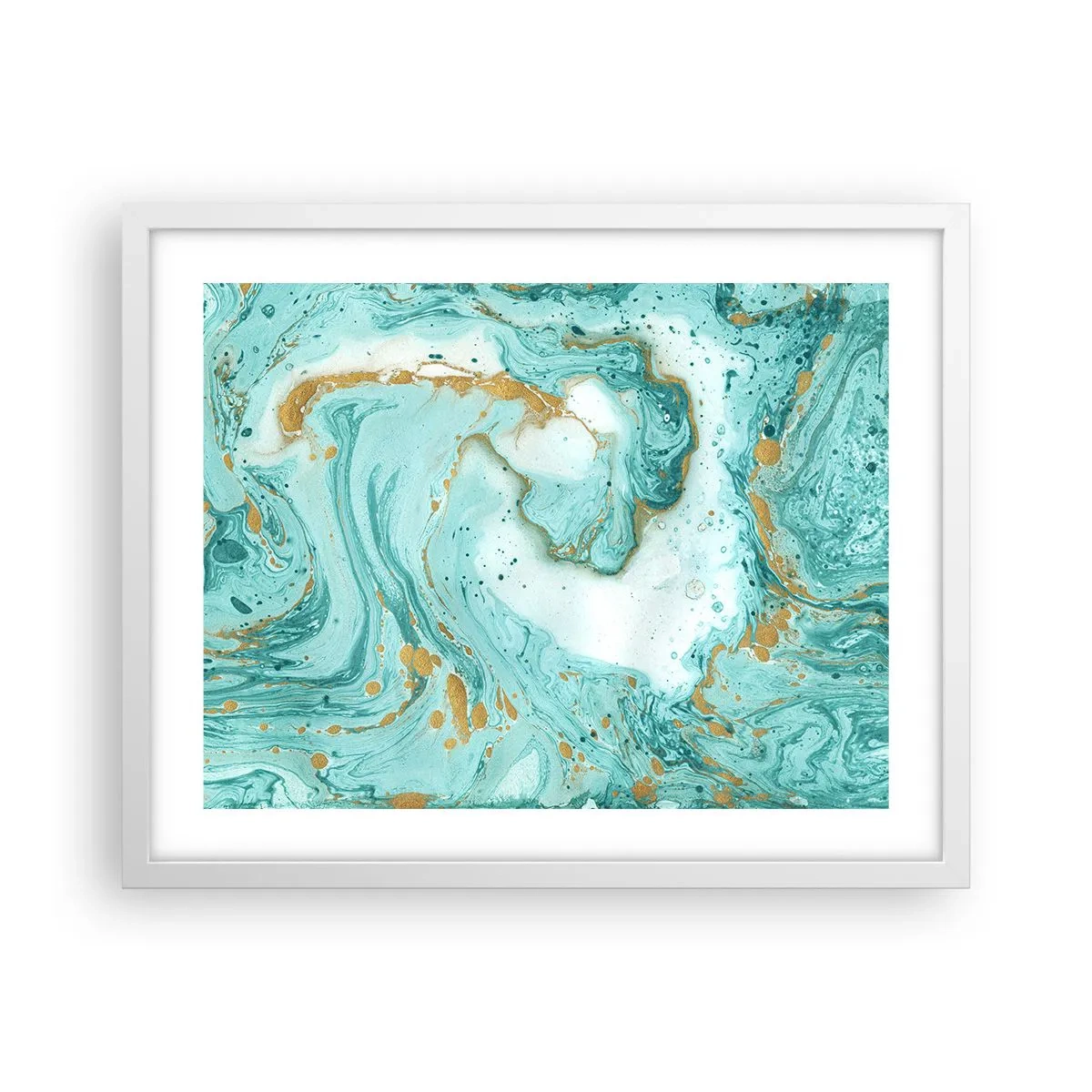 Affisch i vit ram - Under stora vågen från Edo-tiden - 50x40 cm