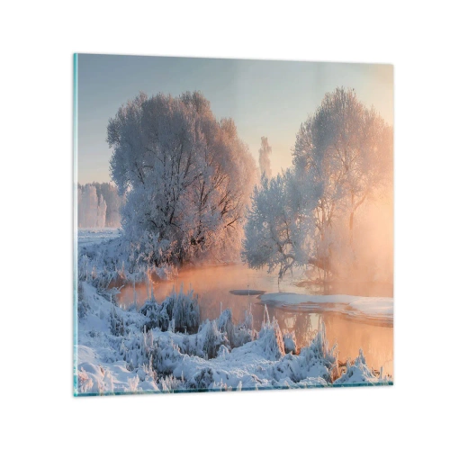 Glastavla - Bild på glas - Allt glittrar i solens kristall - 30x30 cm