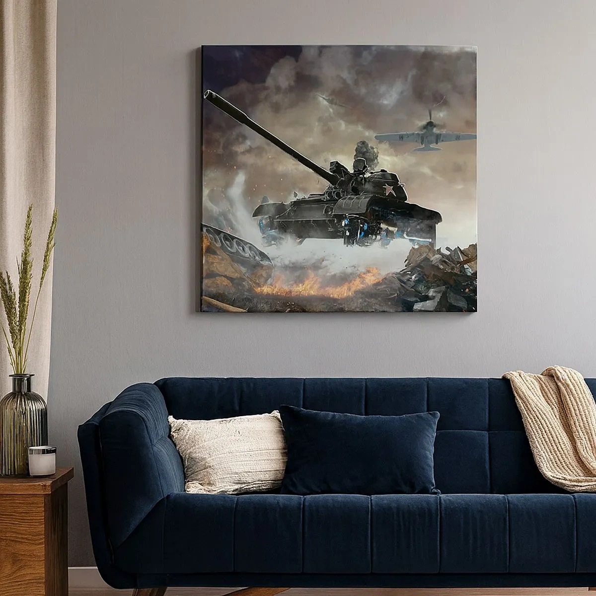 Canvastavla - Bild på duk - Slaget är hemskt och vackert - 30x30 cm