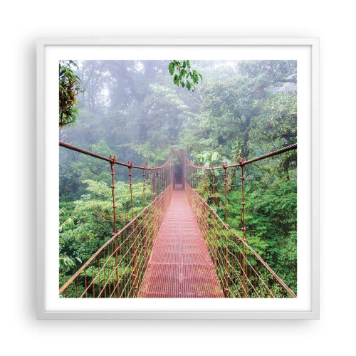 Affisch i vit ram - Upphängd i trädkronorna - 60x60 cm
