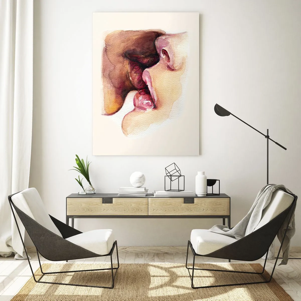 Glastavla - Bild på glas - Som dag och natt, jord och himmel - 50x70 cm