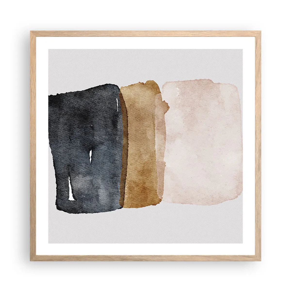 Affisch i ram av ljusek - Komposition av jordens färger - 60x60 cm