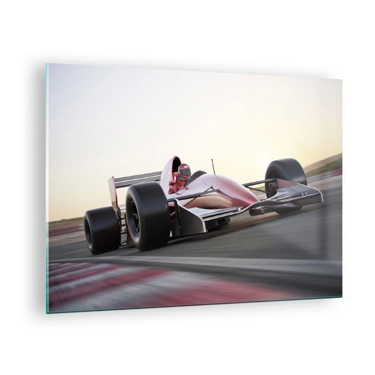 Glastavla - Bild på glas - Formel 1 på racerbanan - 70x50cm - Alltid vinnare - Modern väggdekoration för vardagsrum och sovrum ARTTOR