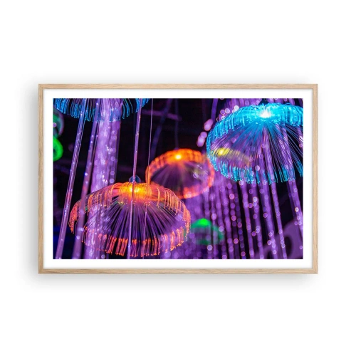 Affisch i ram av ljusek - Lysande fontän - 91x61 cm