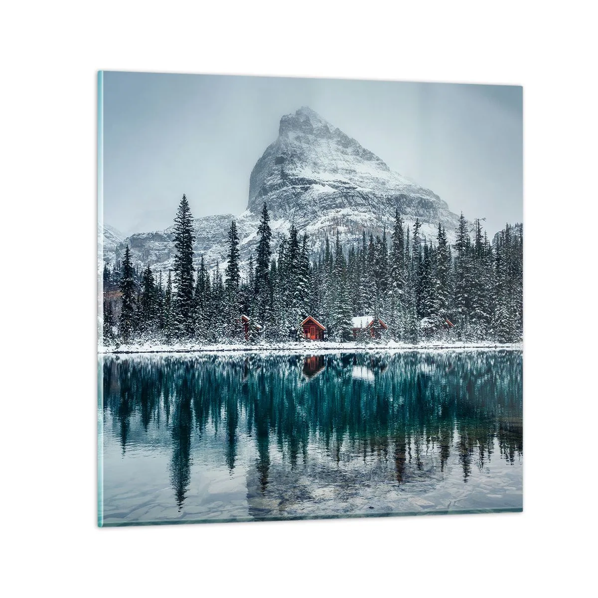 Glastavla - Bild på glas - Kanadensisk tillflyktsort - 70x70 cm