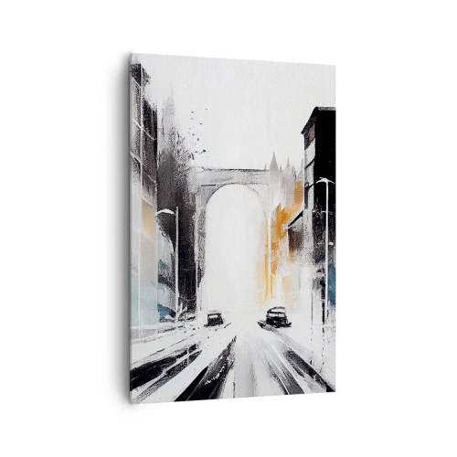 Canvastavla - Bild på duk - Stadsstudie: arkitektur och rörelse - 80x120 cm