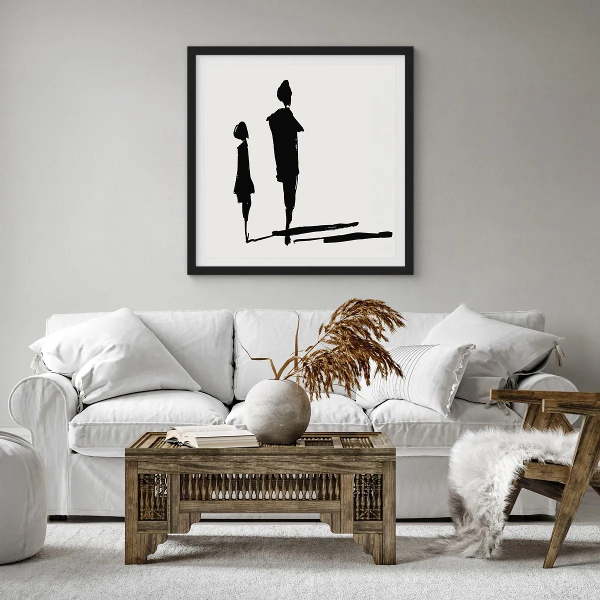 Affisch i svart ram - Säkert tillsammans? - 60x60 cm