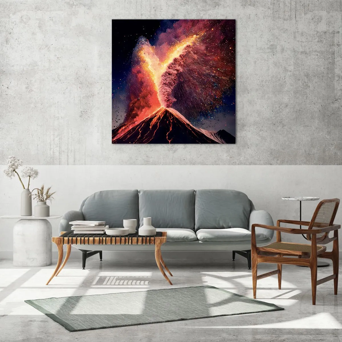 Glastavla - Bild på glas - Skönhet och skräck - 60x60 cm