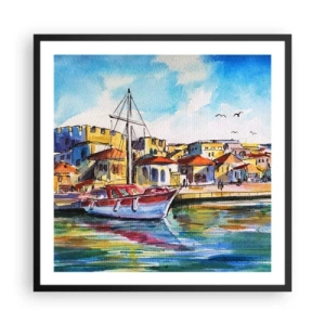 Affisch i svart ram - Regnbågseftermiddag - 60x60 cm
