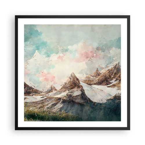 Affisch i svart ram - Steniga blad - 60x60 cm