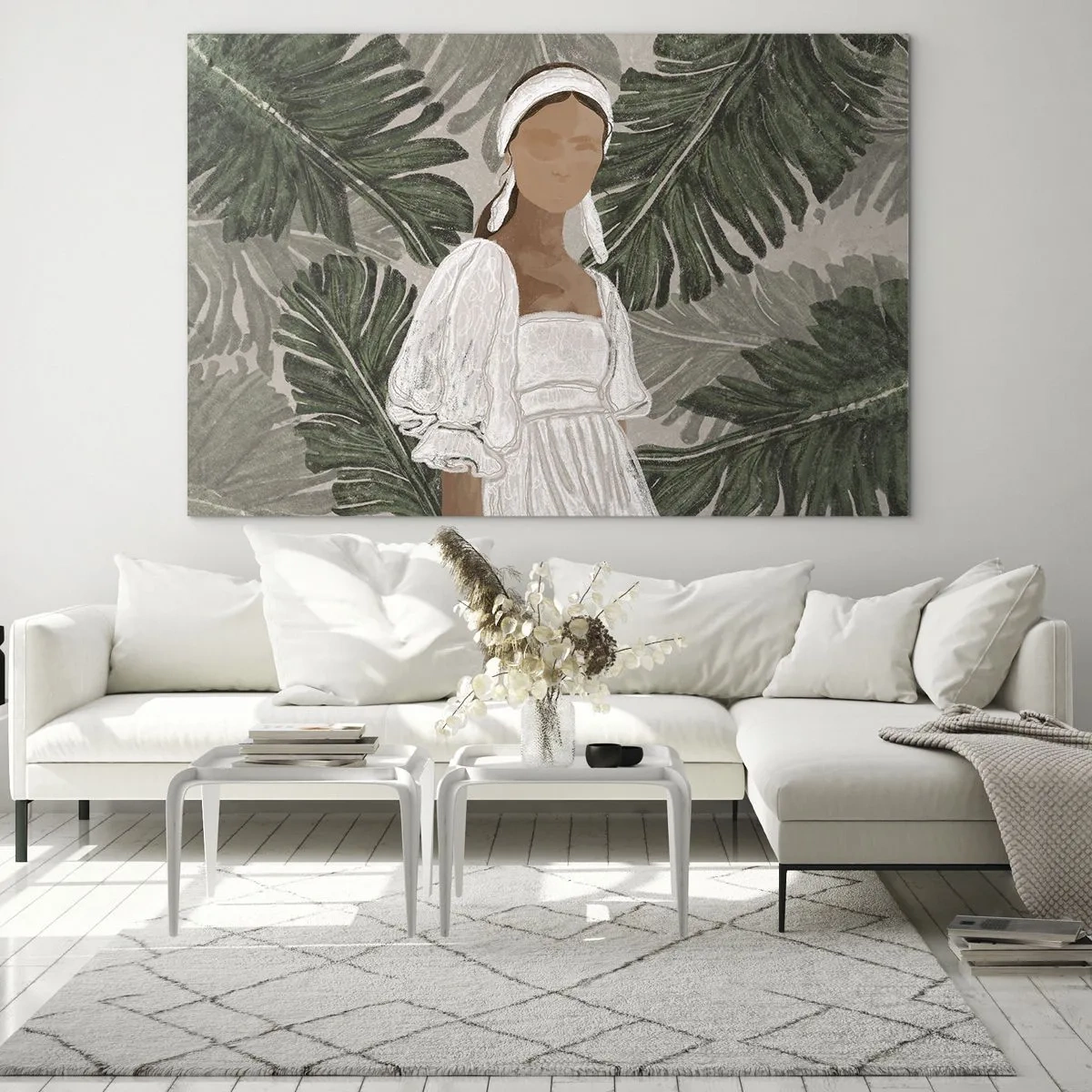 Glastavla - Bild på glas - Exotiskt porträtt - 100x70 cm