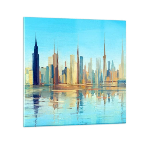 Glastavla - Bild på glas - Solig metropol - 60x60 cm