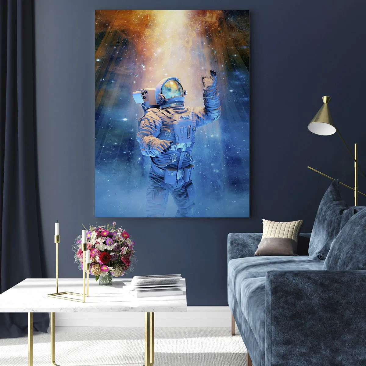 Glastavla - Bild på glas - Äntligen i målet - 50x70 cm