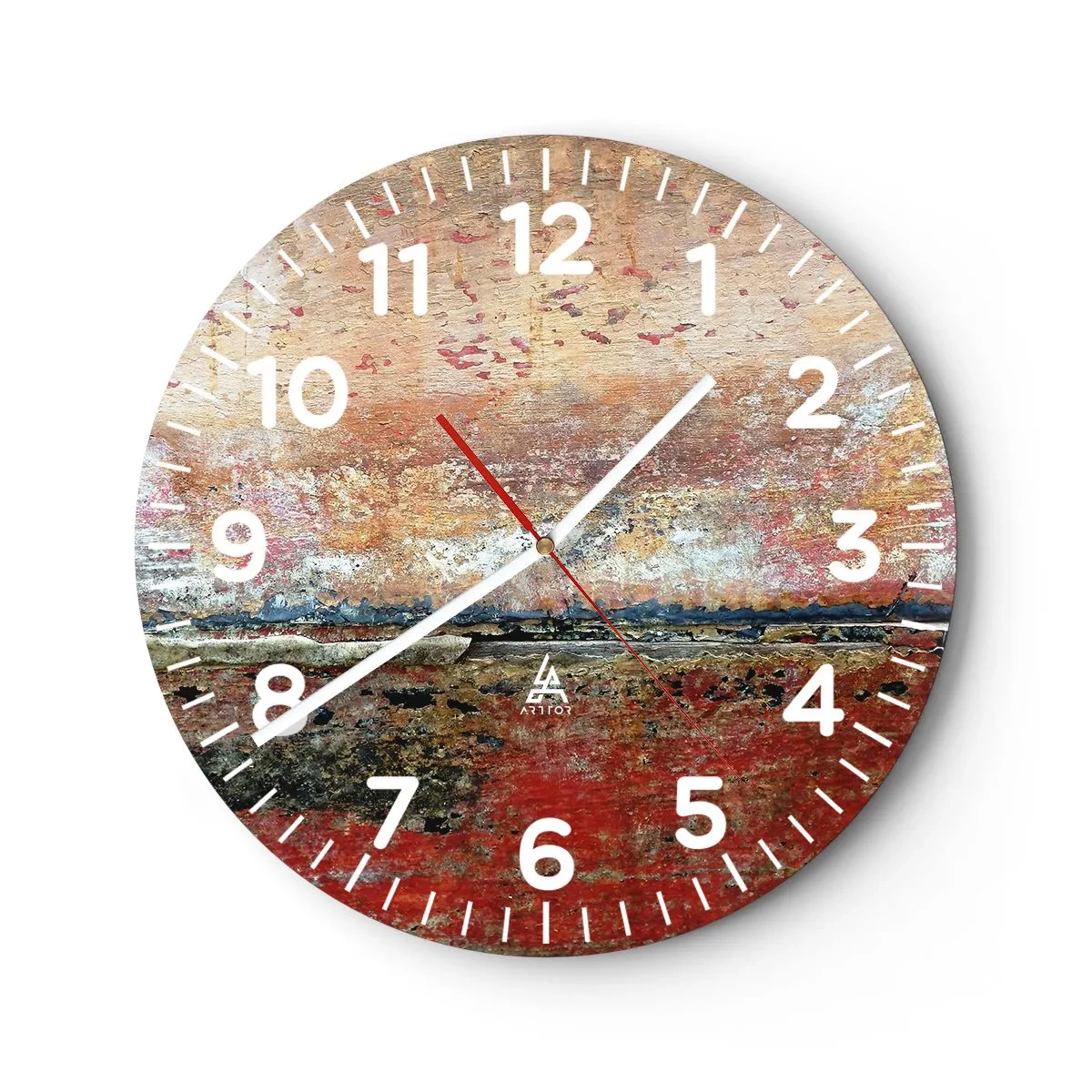 Väggklocka - Klocka på glas - Kanske är det havet - 40x40 cm