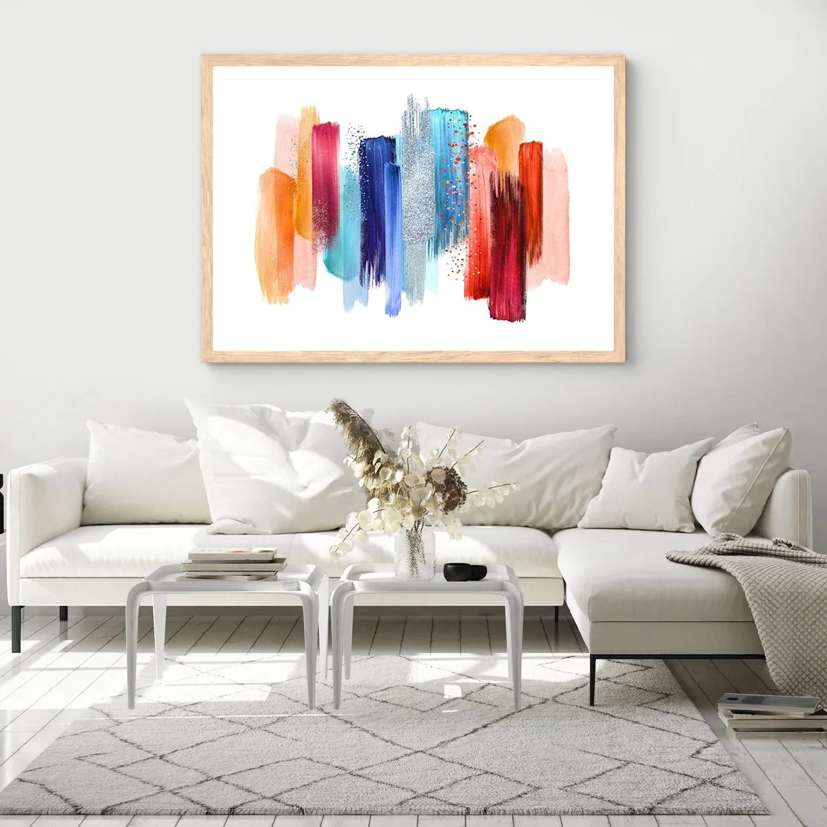 Affisch i ram av ljusek - Upp och ner  - 100x70 cm