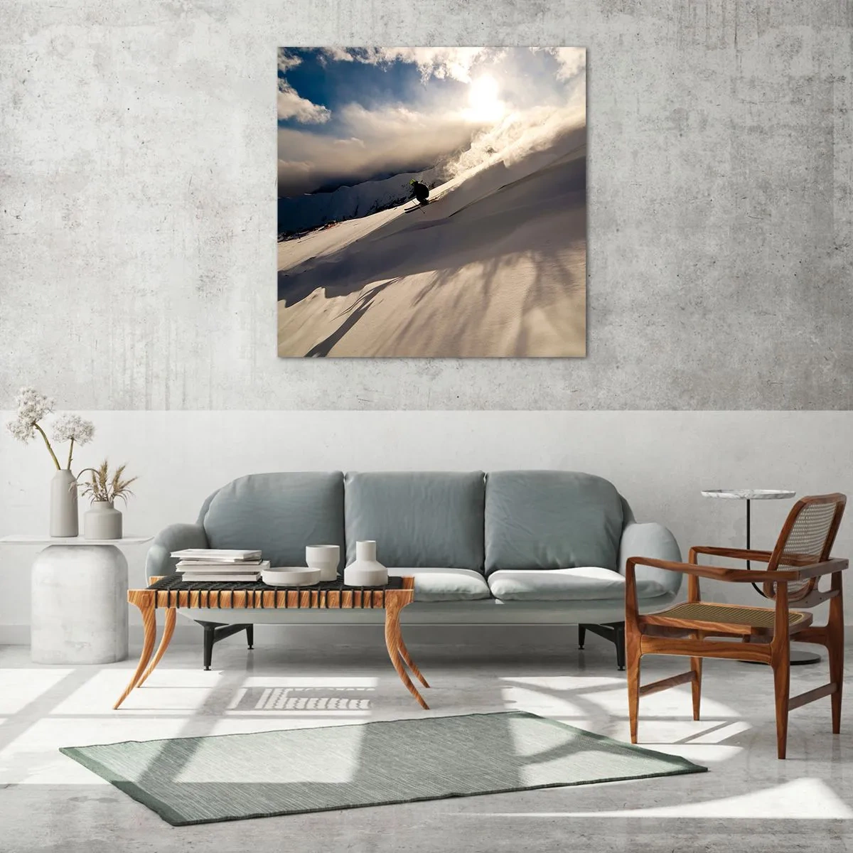 Glastavla - Bild på glas - Fjällutmaningen accepterad - 50x50 cm