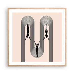 Affisch i ram av ljusek - Upp och ner - 60x60 cm