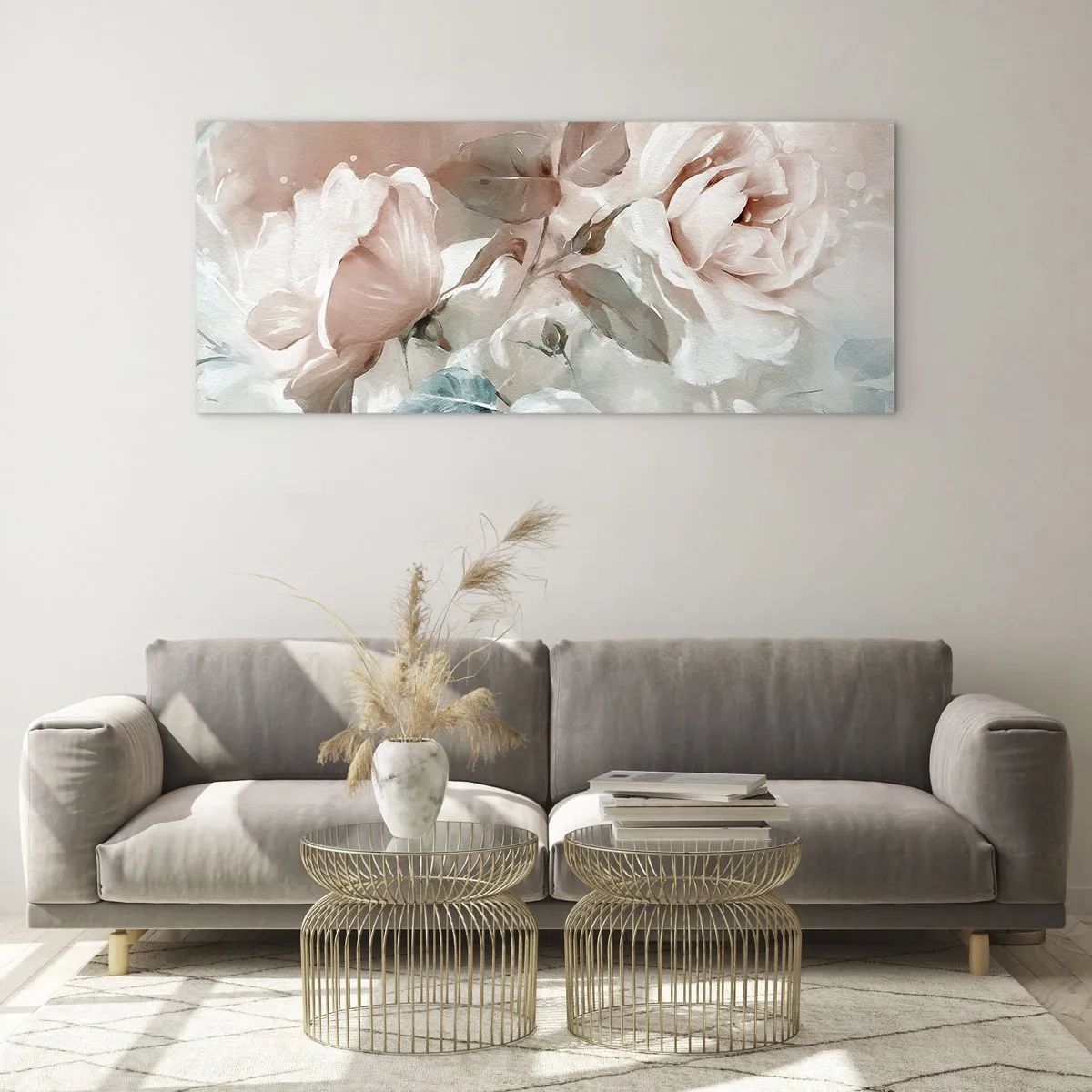 Glastavla - Bild på glas - Romantikens anda - 140x50 cm