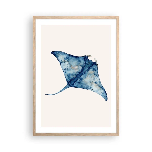 Affisch i ram av ljusek - Liv i blått - 50x70 cm