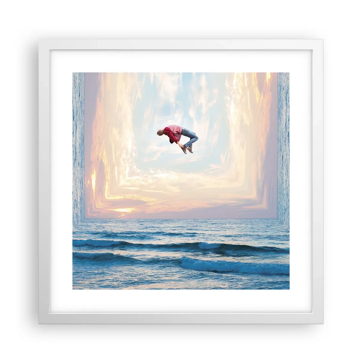 Affisch i vit ram - Till en annan dimension - 40x40 cm