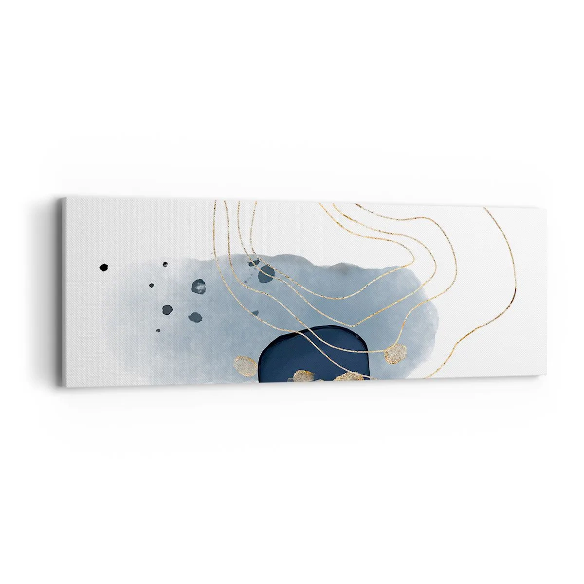 Canvastavla - Bild på duk - Blå-guld fantasi - 90x30 cm