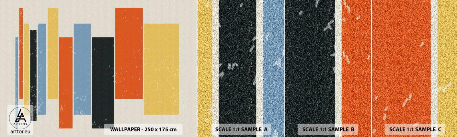 Fototapet Prov Standard Eco - Inspelning av musik - Minimalism, Rektanglar, Former - 100x30 cm