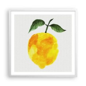 Affisch i vit ram - Hur man känner smaken av solen - 60x60 cm