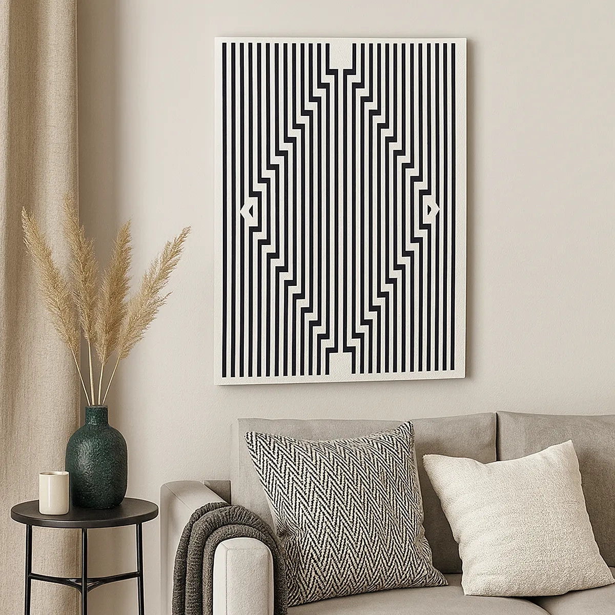 Canvastavla - Bild på duk - Geometrisk illusion - 50x70 cm