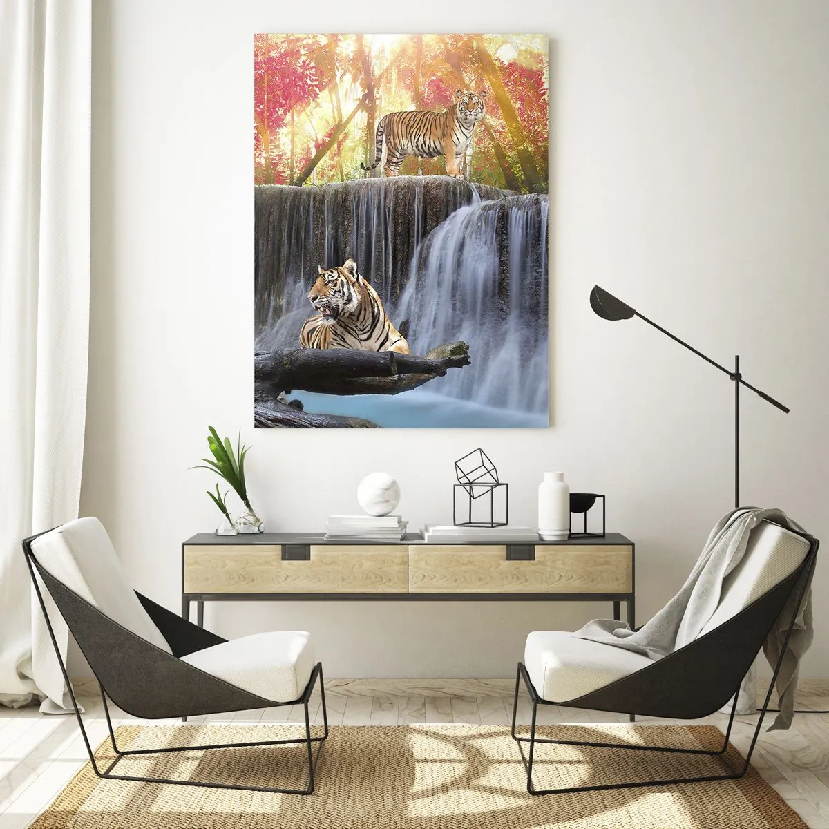 Glastavla - Bild på glas - Surrealistiskt landskap - 50x70 cm