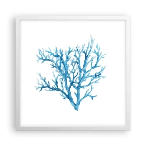 Affisch i vit ram - Marin filigran - 40x40 cm