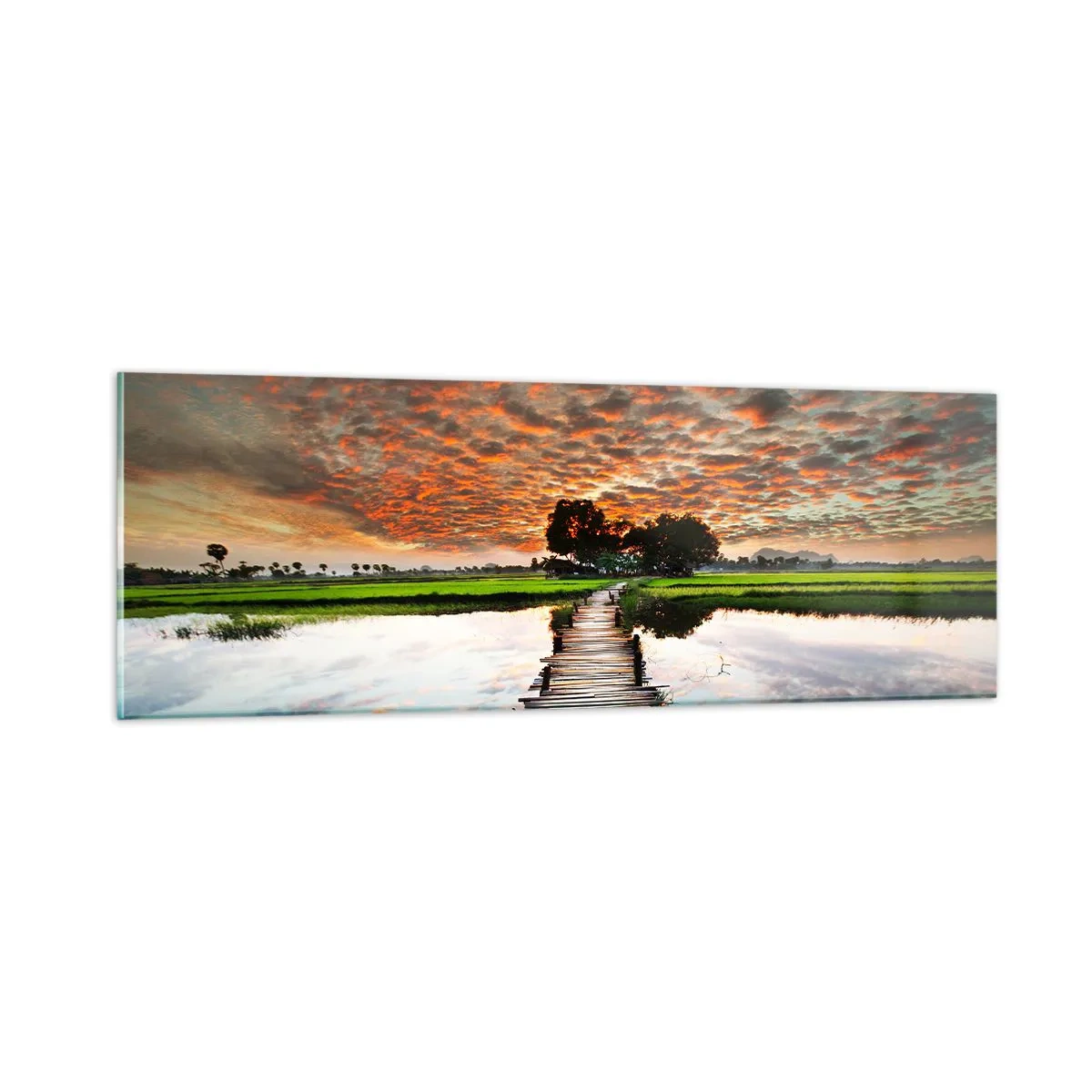 Glastavla - Bild på glas - Fäll ut armarna - andas  - 90x30 cm