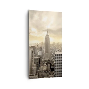 Canvastavla - Bild på duk - New York i grånyanser - 65x120 cm