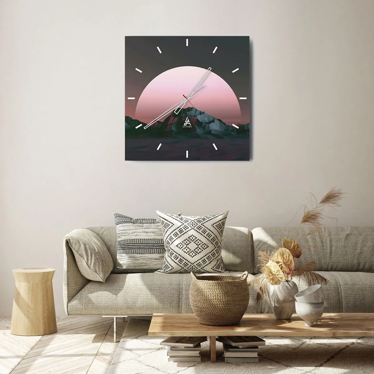 Väggklocka - Klocka på glas - I den granliggande galaxen - 40x40 cm