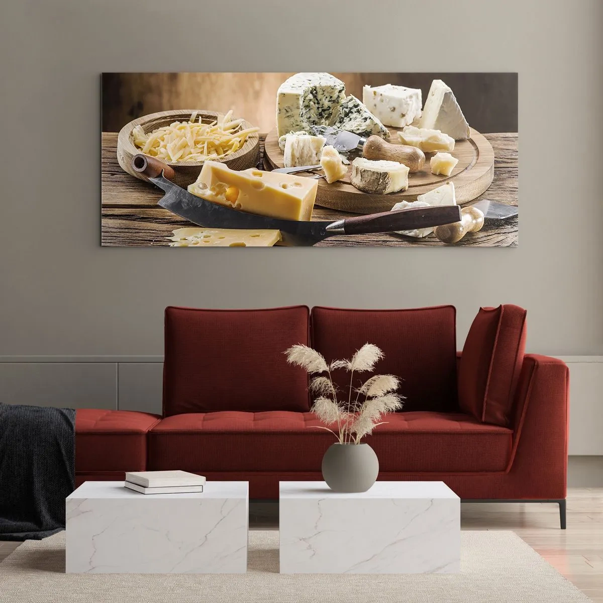 Glastavla - Bild på glas - Le åt osten - 100x40 cm